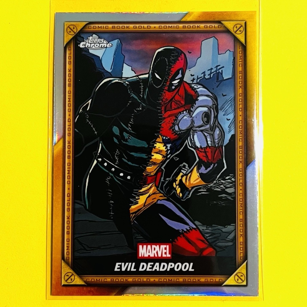 2025‎ Topps Chrome Deadpool Marvel Comic Book Gold CB-14 Evil Deadpool #4 Insert